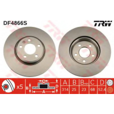 DF4866S TRW Тормозной диск