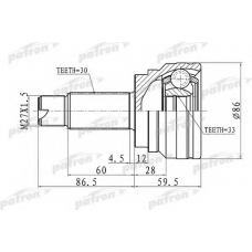 PCV3006 PATRON Шарнирный комплект, приводной вал