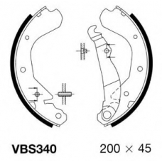 VBS340 MOTAQUIP Комплект тормозных колодок