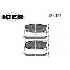 180297 ICER Комплект тормозных колодок, дисковый тормоз