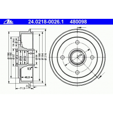 24.0218-0026.1 ATE Тормозной барабан