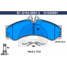 B1.G102-0891.2 GALFER Комплект тормозных колодок, дисковый тормоз