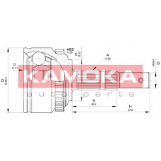 6029 KAMOKA Шарнирный комплект, приводной вал