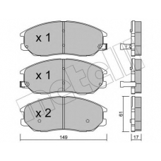 22-0633-0 METELLI Комплект тормозных колодок, дисковый тормоз