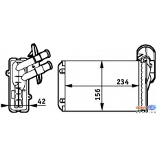 8FH 351 311-041 HELLA Теплообменник, отопление салона