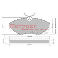 1170537 METZGER Комплект тормозных колодок, дисковый тормоз