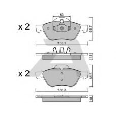 BPRE-1010 AISIN Комплект тормозных колодок, дисковый тормоз