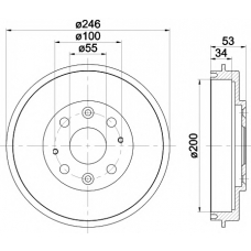 8DT 355 301-441 HELLA PAGID Тормозной барабан