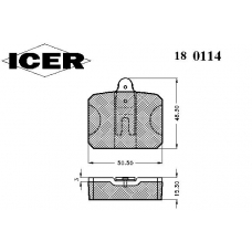 180114 ICER Комплект тормозных колодок, дисковый тормоз