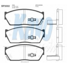 BP-2002 KAVO PARTS Комплект тормозных колодок, дисковый тормоз