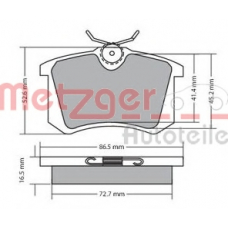 1170207 METZGER Комплект тормозных колодок, дисковый тормоз