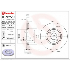 09.7877.11 BREMBO Тормозной диск