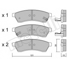 22-0510-1 METELLI Комплект тормозных колодок, дисковый тормоз