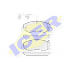 142000 ICER Комплект тормозных колодок, дисковый тормоз