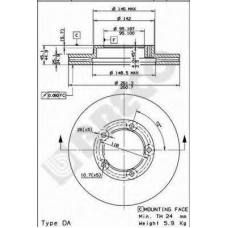 BS 8186 BRECO Тормозной диск