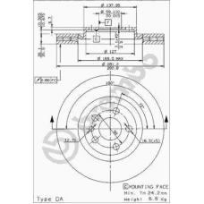 09.9609.24 BREMBO Тормозной диск