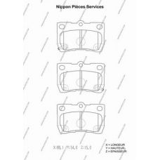 T361A32 NPS Комплект тормозных колодок, дисковый тормоз