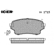 181715 ICER Комплект тормозных колодок, дисковый тормоз