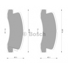 0 986 AB2 258 BOSCH Комплект тормозных колодок, дисковый тормоз