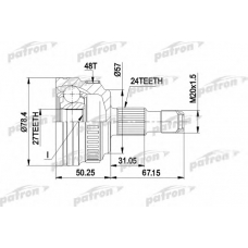 PCV1434 PATRON Шарнирный комплект, приводной вал