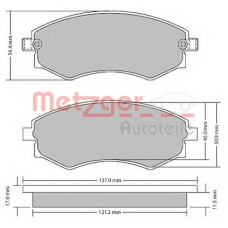 1170394 METZGER Комплект тормозных колодок, дисковый тормоз