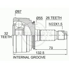 OJ-0803 InterParts Шарнирный комплект, приводной вал