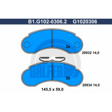 B1.G102-0306.2 GALFER Комплект тормозных колодок, дисковый тормоз