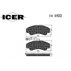 141522 ICER Комплект тормозных колодок, дисковый тормоз