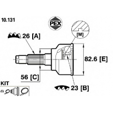 10.131 PEX Шарнир, приводной вал
