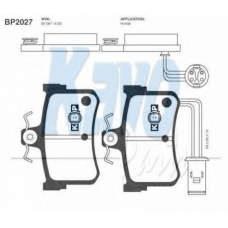 BP-2027 KAVO PARTS Комплект тормозных колодок, дисковый тормоз