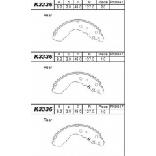 K3336 ASIMCO Комплект тормозных колодок