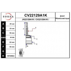 CV22129A1K EAI Шарнирный комплект, приводной вал