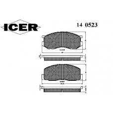 140523 ICER Комплект тормозных колодок, дисковый тормоз