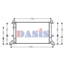 240070N AKS DASIS Радиатор, охлаждение двигателя