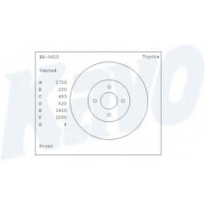 BR-9420 KAVO PARTS Тормозной диск