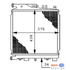 8MK 376 710-751 HELLA Радиатор, охлаждение двигателя