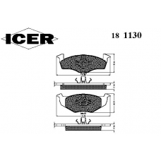 181130 ICER Комплект тормозных колодок, дисковый тормоз