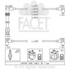 4.8792 FACET Ккомплект проводов зажигания