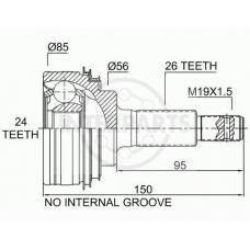 OJ-0203 InterParts Шарнирный комплект, приводной вал