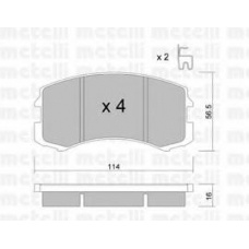 22-0736-0 METELLI Комплект тормозных колодок, дисковый тормоз