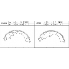 K0608 ASIMCO Комплект тормозных колодок