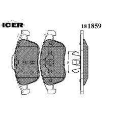 181859 ICER Комплект тормозных колодок, дисковый тормоз