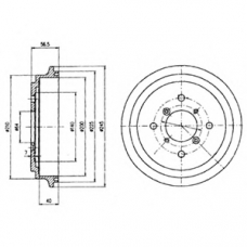 BF450 DELPHI Тормозной барабан