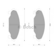 0 986 AB2 257 BOSCH Комплект тормозных колодок, дисковый тормоз