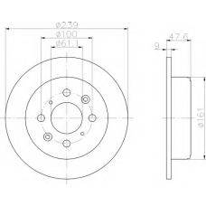 8DD 355 104-951 HELLA Тормозной диск