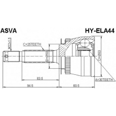 HY-ELA44 ASVA Шарнирный комплект, приводной вал