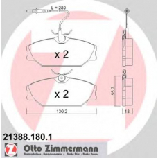 21388.180.1 ZIMMERMANN Комплект тормозных колодок, дисковый тормоз