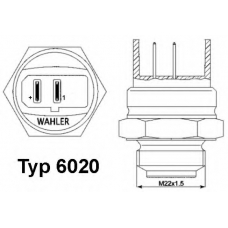 6020.92D WAHLER Термовыключатель, вентилятор радиатора; термовыклю