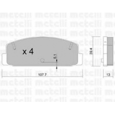 22-0302-0 METELLI Комплект тормозных колодок, дисковый тормоз