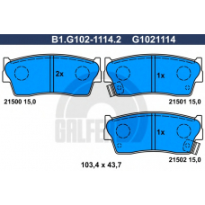 B1.G102-1114.2 GALFER Комплект тормозных колодок, дисковый тормоз